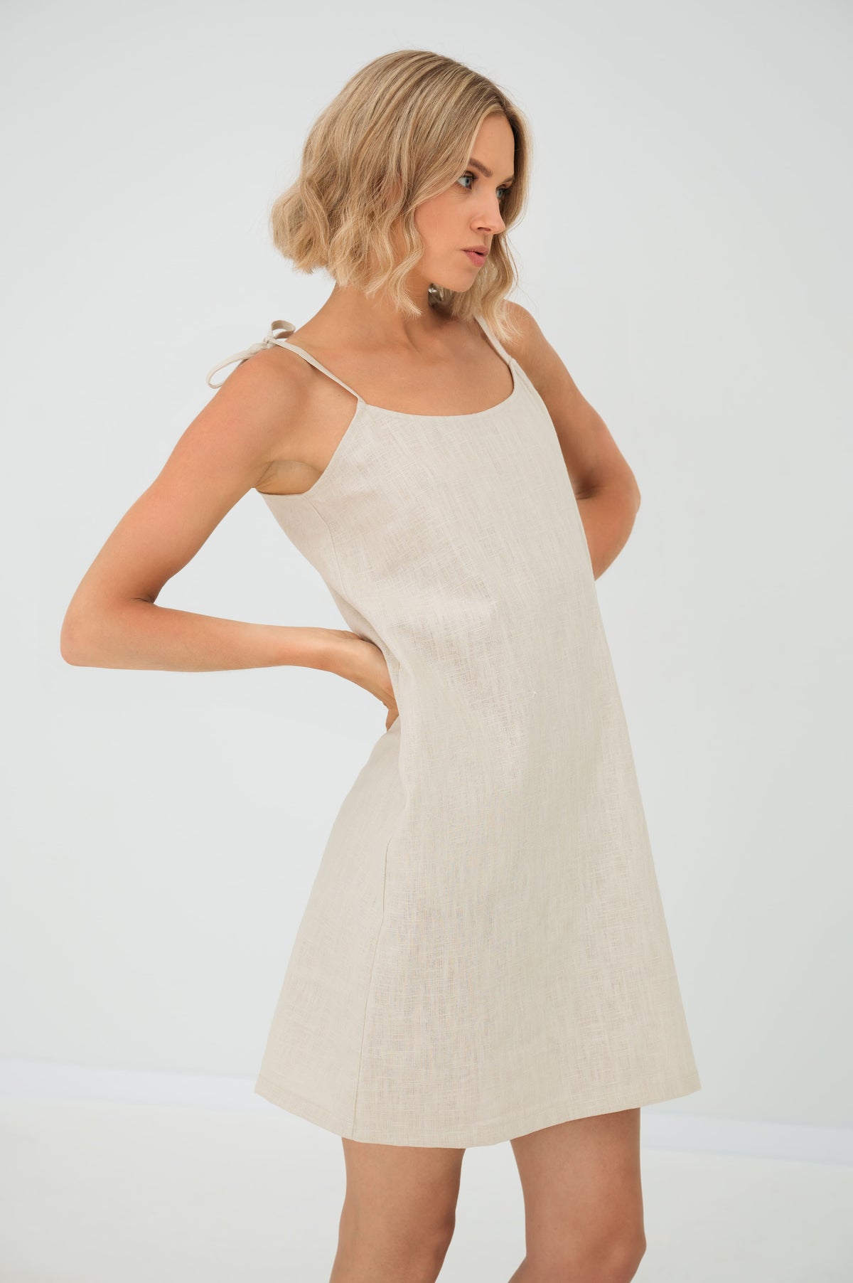 COAST — Sleeveless Linen Slip Dress With Pockets