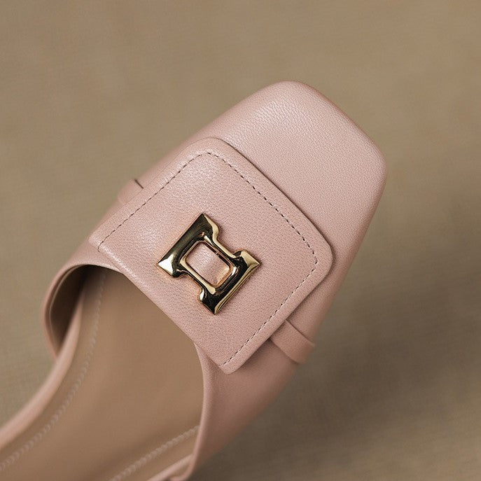 Aveline Buckle Leather Mary-Janes