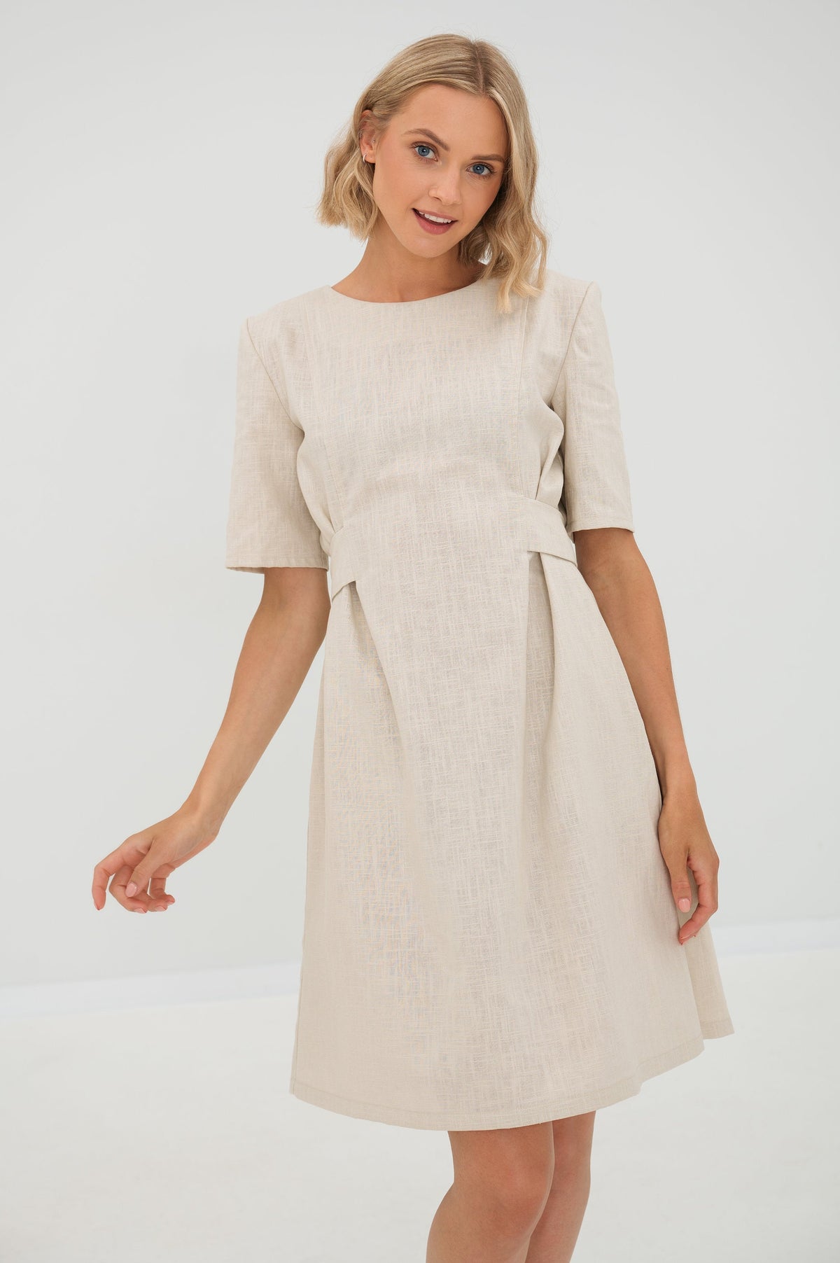 LOLITA — Stonewashed Linen Dress, Deep Blue