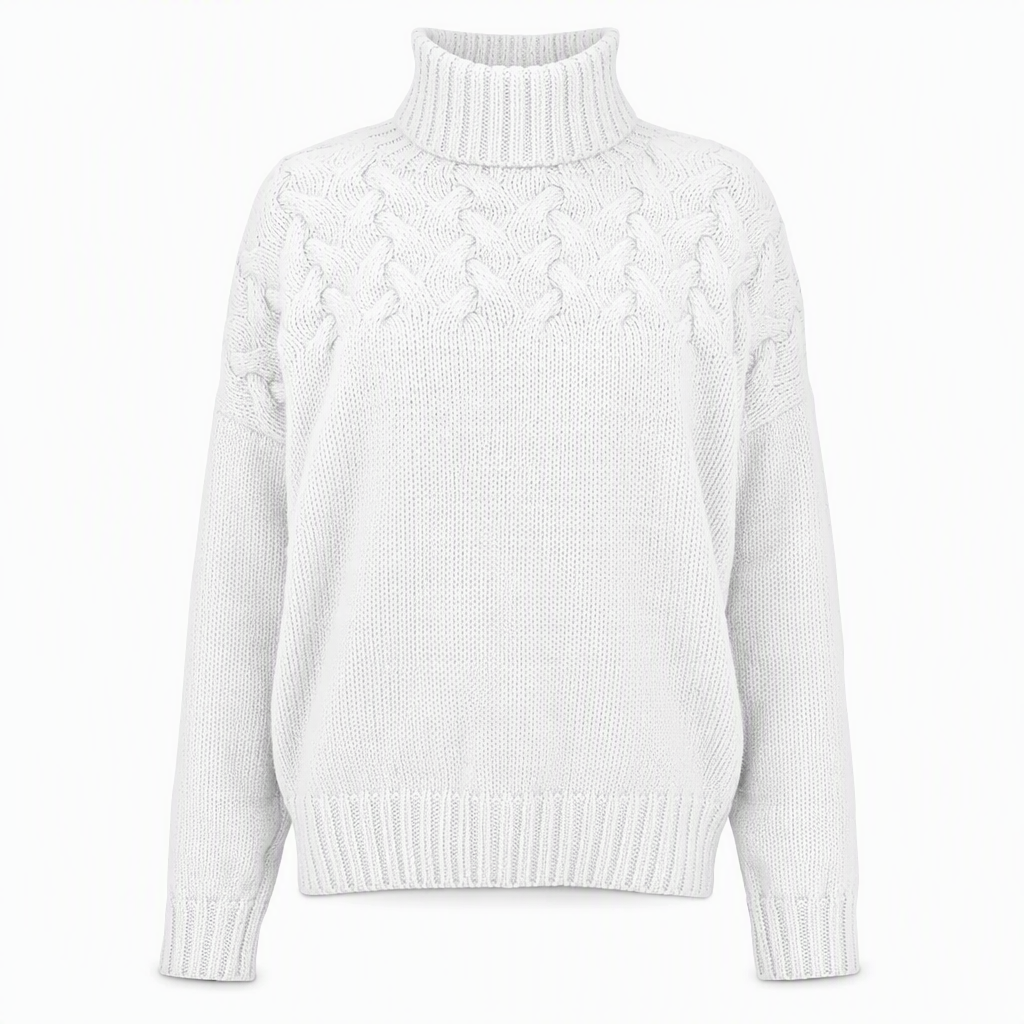 🧶 Cozy Cable-Knit Style | Turtleneck Pullover Sweater