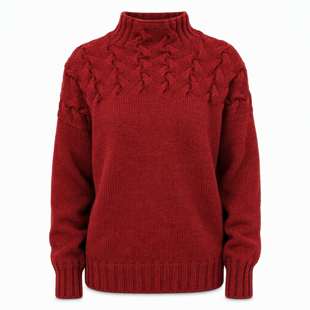🧶 Cozy Cable-Knit Style | Turtleneck Pullover Sweater