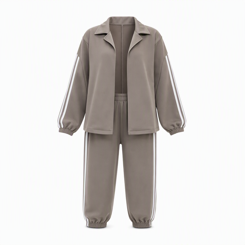 β° Last Day Sale 50% Off | Women's Oversized Shirt & Side-Stripe Jogger 2-Piece Set