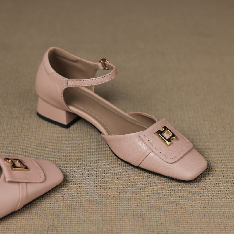 Aveline Buckle Leather Mary-Janes