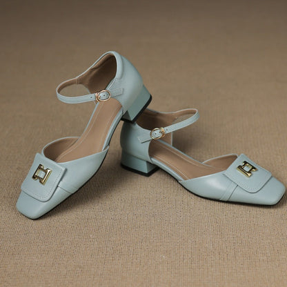 Aveline Buckle Leather Mary-Janes