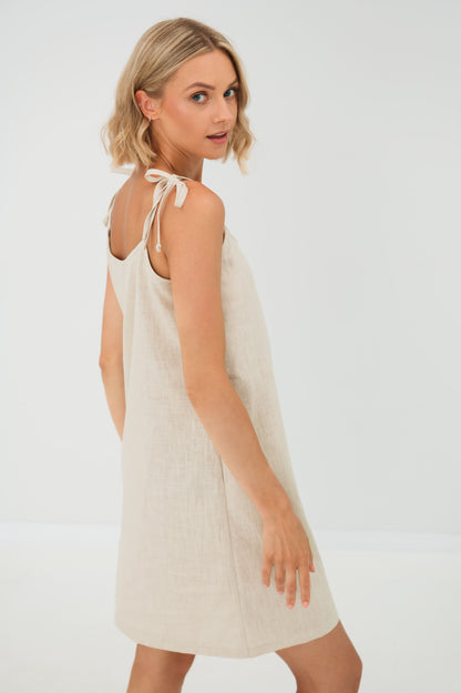 COAST — Sleeveless Linen Slip Dress With Pockets
