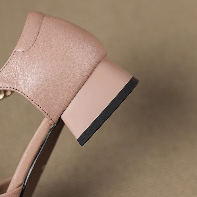 Aveline Buckle Leather Mary-Janes