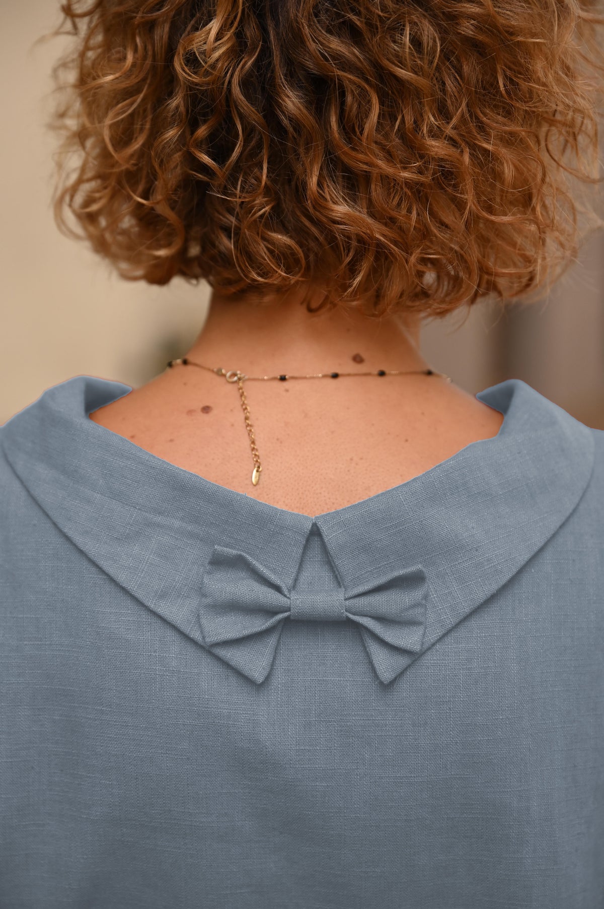 STORY — Soft Linen Short-Sleeve Dress