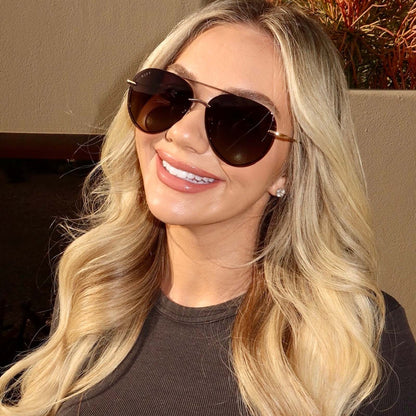 LENOX - GOLD + BLACK + GREY GRADIENT POLARIZED SUNGLASSES