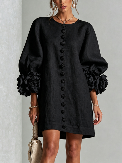 Mini Dress - Line Flower + FREE Bracelet