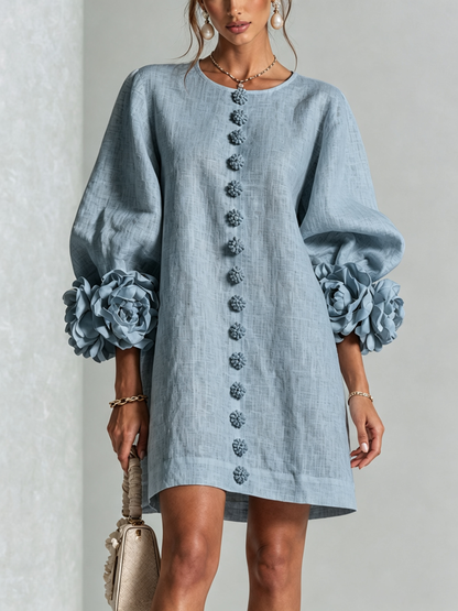 Mini Dress - Line Flower + FREE Bracelet