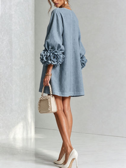 Mini Dress - Line Flower + FREE Bracelet