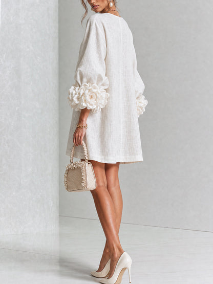 Mini Dress - Line Flower + FREE Bracelet