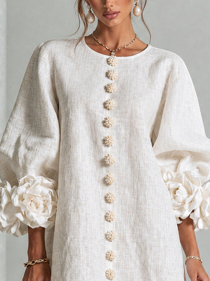 Mini Dress - Line Flower + FREE Bracelet