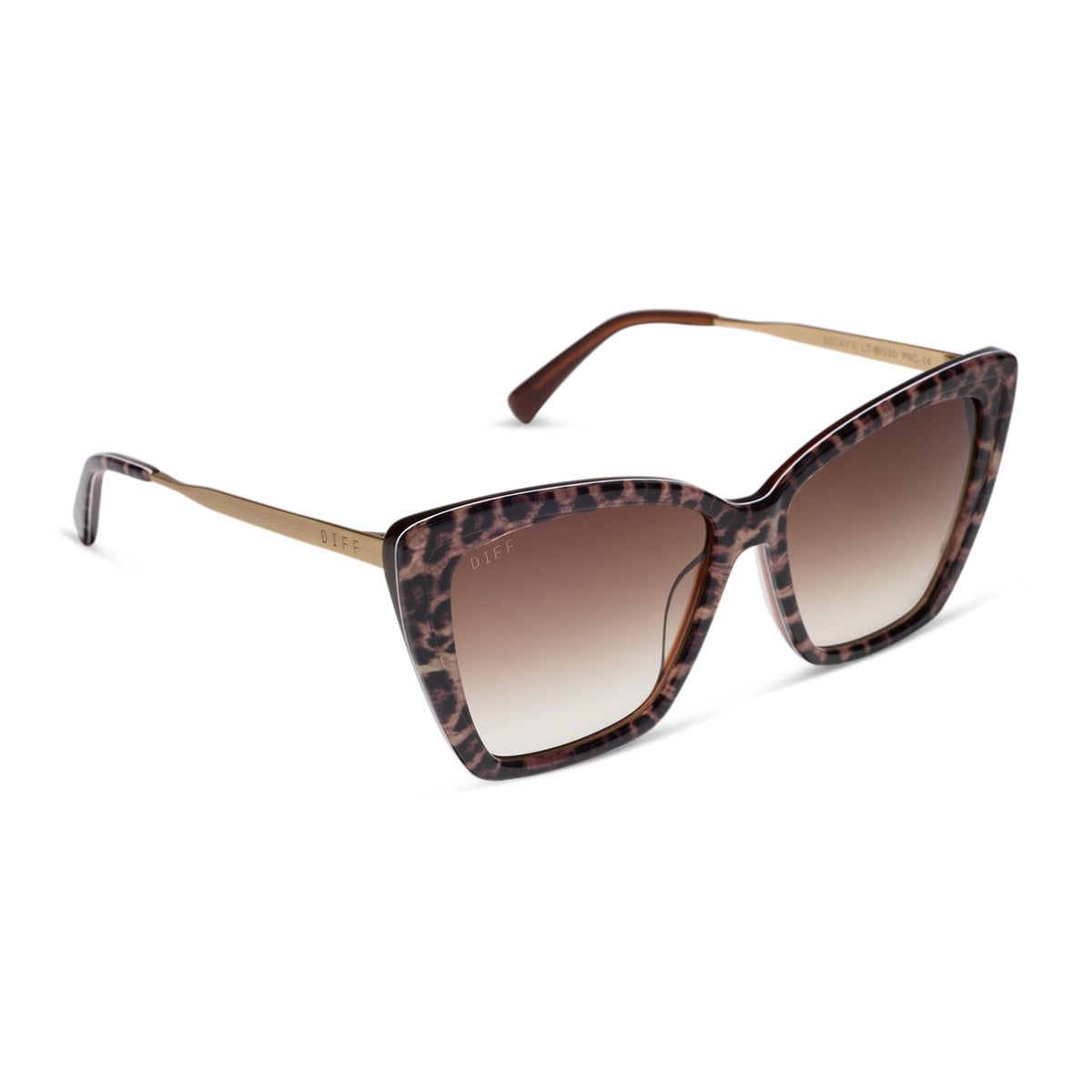 BECKY II - LEOPARD TORTOISE + BROWN GRADIENT SUNGLASSES