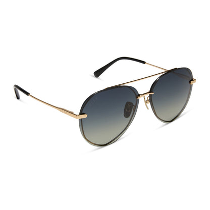 LENOX - GOLD + BLACK + GREY GRADIENT POLARIZED SUNGLASSES