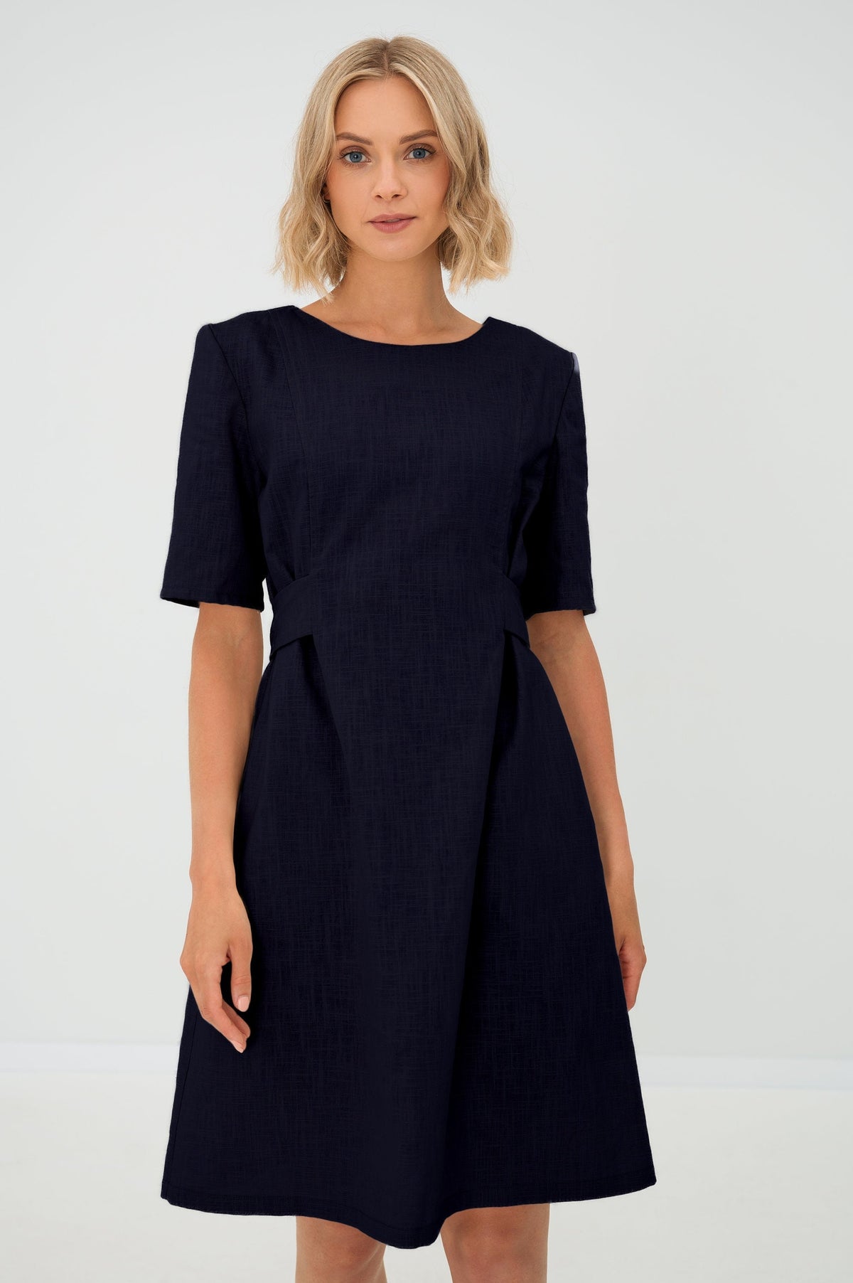 LOLITA — Stonewashed Linen Dress, Deep Blue