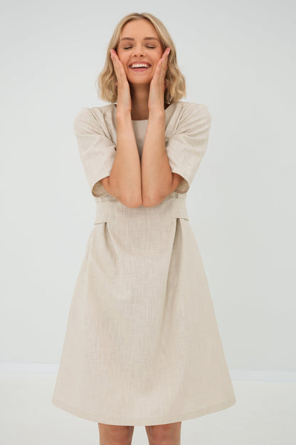 LOLITA — Stonewashed Linen Dress, Deep Blue
