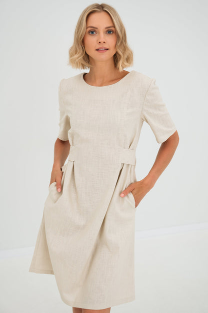 LOLITA — Stonewashed Linen Dress, Deep Blue