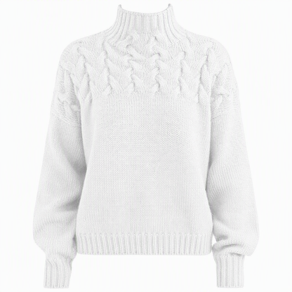 🧶 Cozy Cable-Knit Style | Turtleneck Pullover Sweater