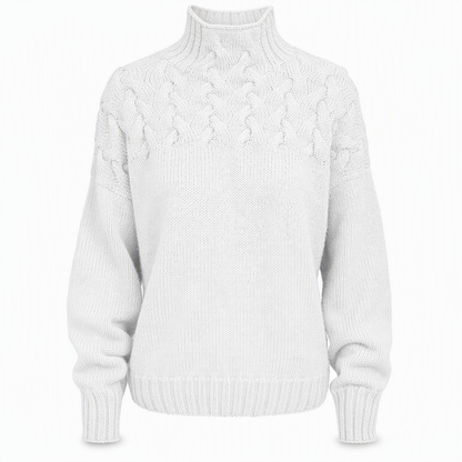🧶 Cozy Cable-Knit Style | Turtleneck Pullover Sweater