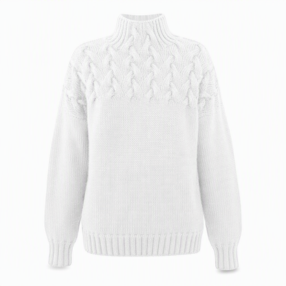 🧶 Cozy Cable-Knit Style | Turtleneck Pullover Sweater