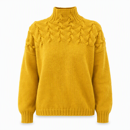 🧶 Cozy Cable-Knit Style | Turtleneck Pullover Sweater