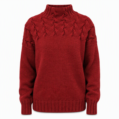 🧶 Cozy Cable-Knit Style | Turtleneck Pullover Sweater