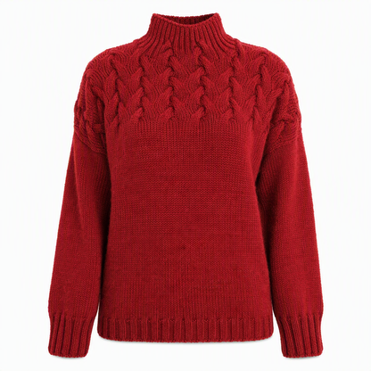 🧶 Cozy Cable-Knit Style | Turtleneck Pullover Sweater