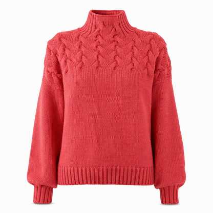 🧶 Cozy Cable-Knit Style | Turtleneck Pullover Sweater