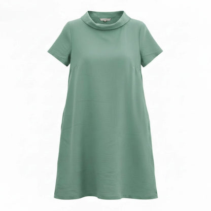 STORY — Soft Linen Short-Sleeve Dress