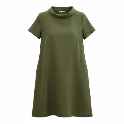 STORY — Soft Linen Short-Sleeve Dress